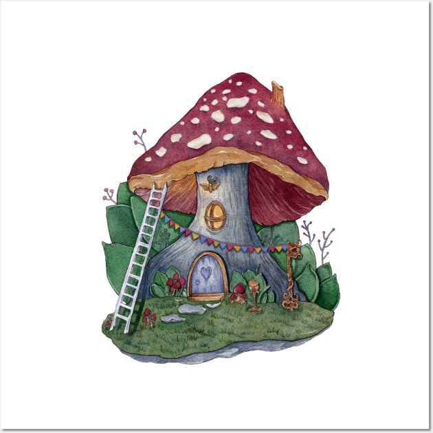 Mushroom House Wall Art by Pearl and Plam